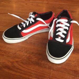 Red and black vans